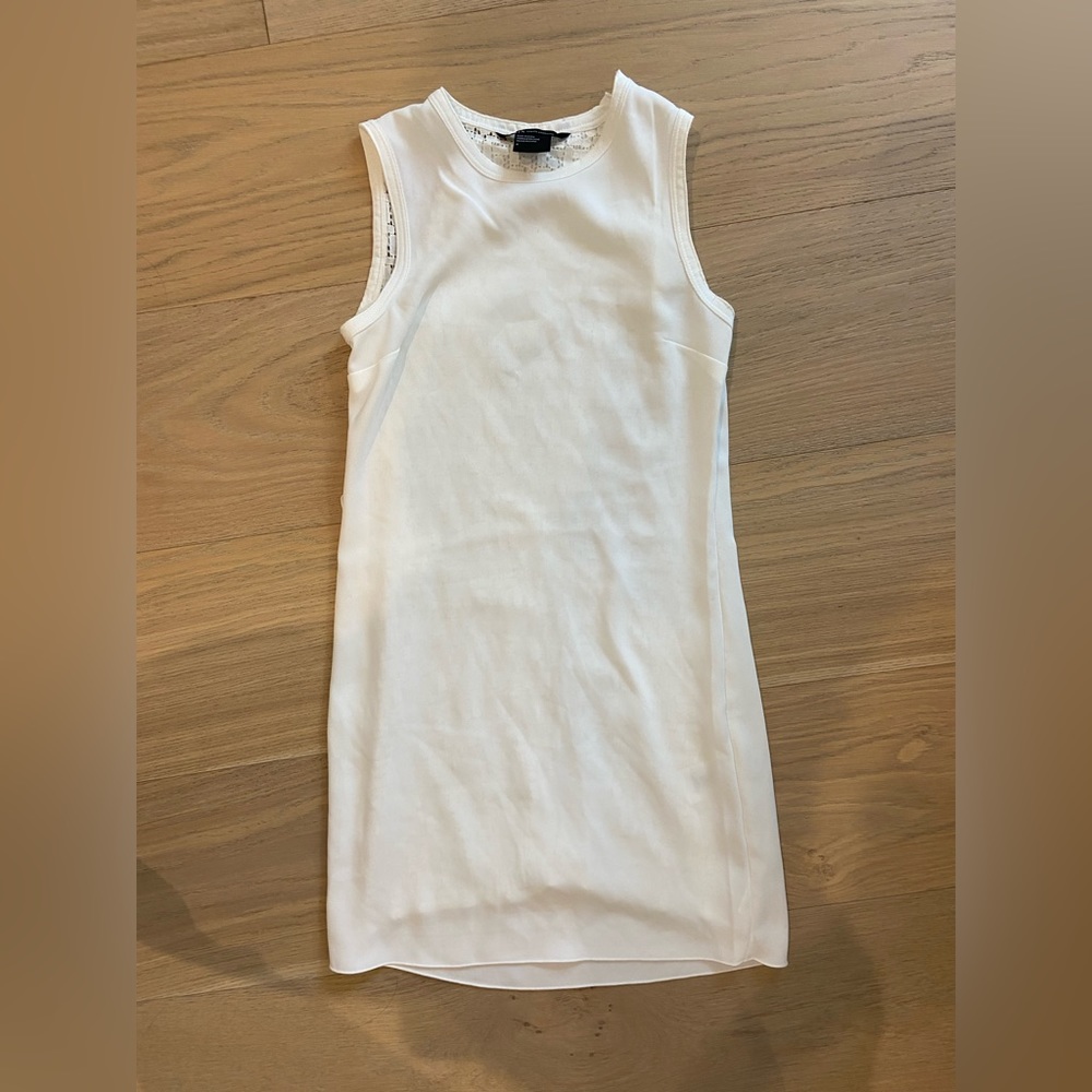 Armani Exchange White Mini Lace Floral Back Dress, Sz 0